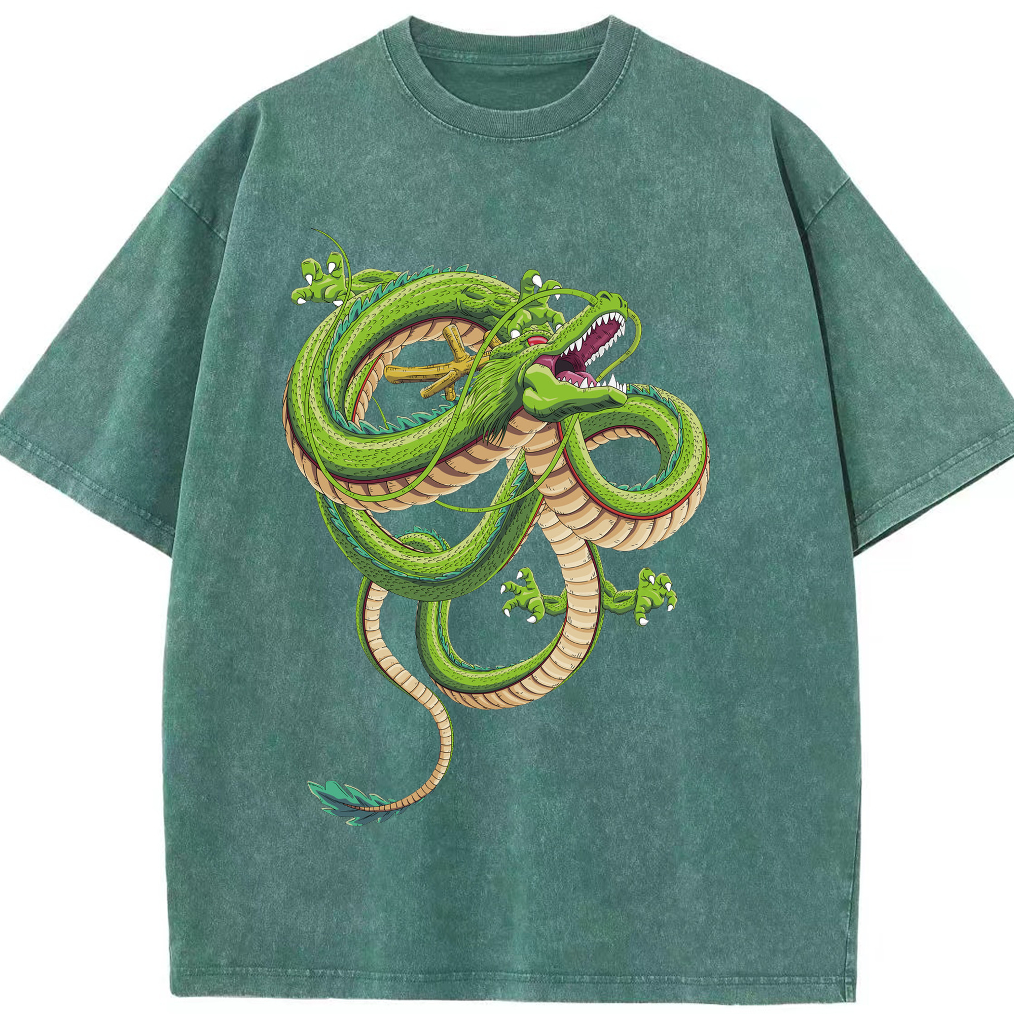 （画像用） ドラゴンボール 神龍 シェンロン DRAGON BALL Shenron 綿100% ヴィンテージ風 半袖Tシャツ（フロントプリント）